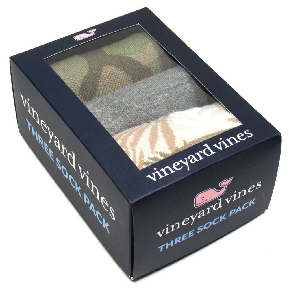 VINEYARD VINES Men's Peruvian Pima Cotton Socks 3-Pack Gift Box